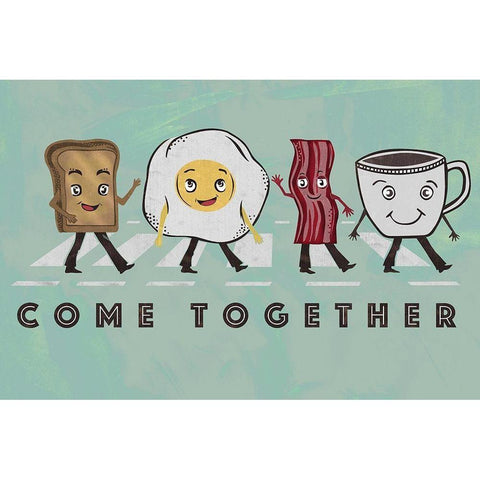 Come Together Black Modern Wood Framed Art Print with Double Matting by Longfellow Designs