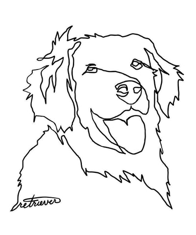 Retriever White Modern Wood Framed Art Print with Double Matting by Longfellow Designs