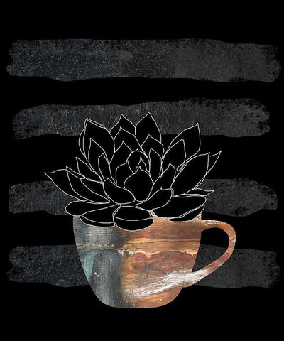 Scandiplant White Modern Wood Framed Art Print with Double Matting by Longfellow Designs