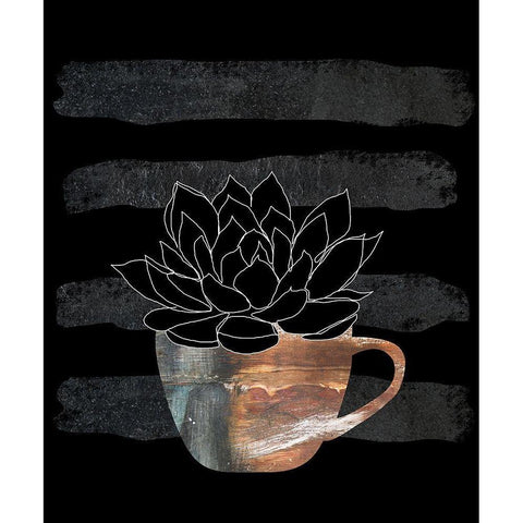 Scandiplant Black Modern Wood Framed Art Print by Longfellow Designs