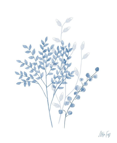 Branches I Black Ornate Wood Framed Art Print with Double Matting by Fay, Mela