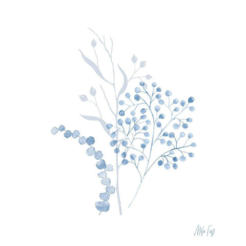 Branches II Black Modern Wood Framed Art Print with Double Matting by Fay, Mela