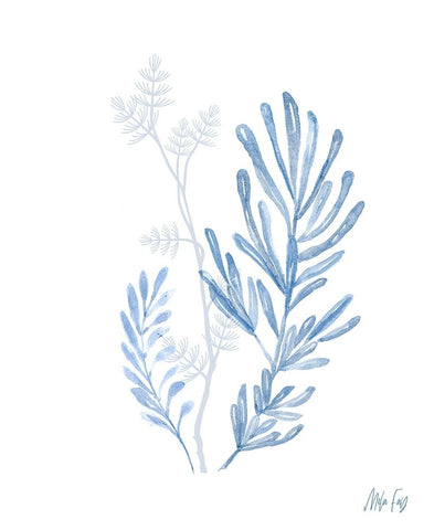 Branches III White Modern Wood Framed Art Print with Double Matting by Fay, Mela