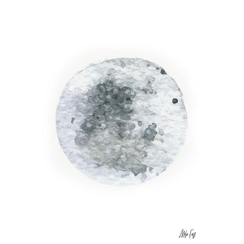 Moon White Modern Wood Framed Art Print by Fay, Mela