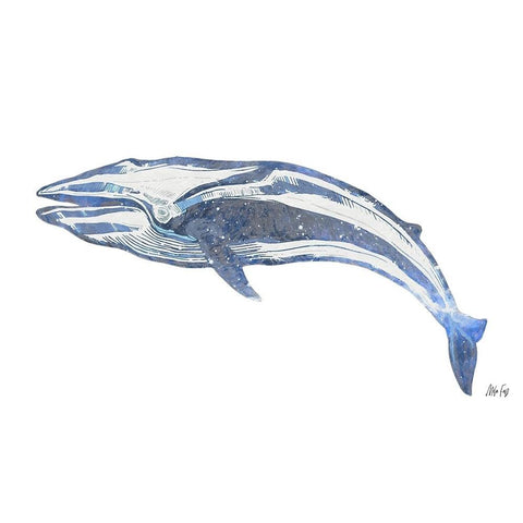 Whale Black Modern Wood Framed Art Print by Fay, Mela