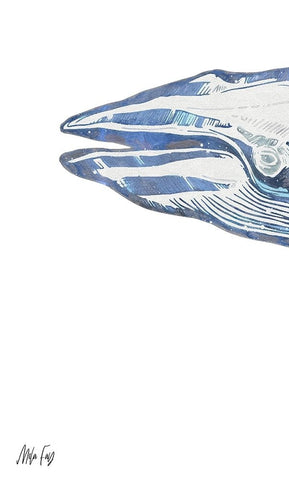 Whale I Black Ornate Wood Framed Art Print with Double Matting by Fay, Mela