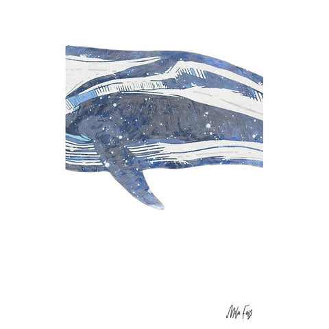 Whale II Gold Ornate Wood Framed Art Print with Double Matting by Fay, Mela