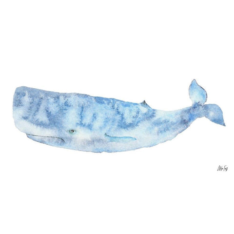 Whale Black Modern Wood Framed Art Print with Double Matting by Fay, Mela