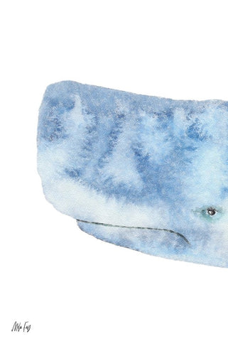 Whale I White Modern Wood Framed Art Print with Double Matting by Fay, Mela