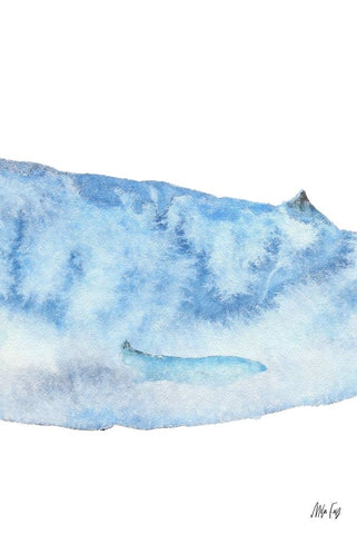 Whale II White Modern Wood Framed Art Print with Double Matting by Fay, Mela