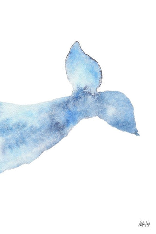 Whale III White Modern Wood Framed Art Print with Double Matting by Fay, Mela