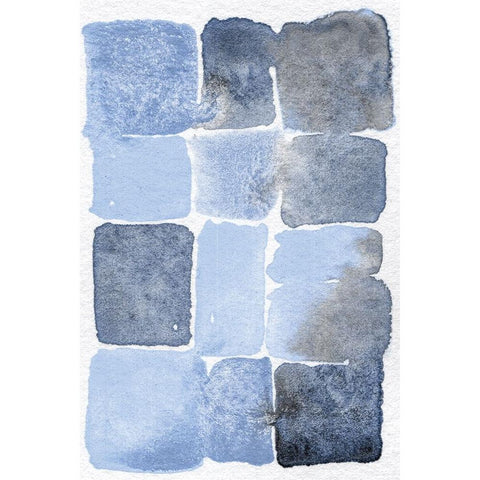 Blue Abstract II White Modern Wood Framed Art Print by Fay, Mela