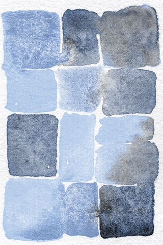 Blue Abstract II Black Ornate Wood Framed Art Print with Double Matting by Fay, Mela