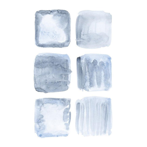 Blue Abstract IV Black Modern Wood Framed Art Print with Double Matting by Fay, Mela