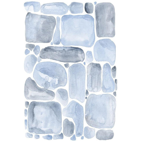 Blue Abstract VI White Modern Wood Framed Art Print by Fay, Mela