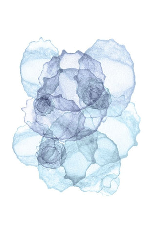 Blue Abstract VII Black Ornate Wood Framed Art Print with Double Matting by Fay, Mela