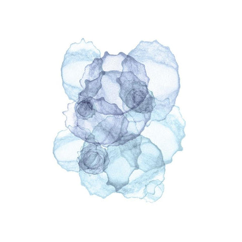 Blue Abstract VII Black Modern Wood Framed Art Print by Fay, Mela