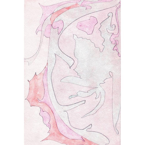 Pink Abstract I Gold Ornate Wood Framed Art Print with Double Matting by Fay, Mela