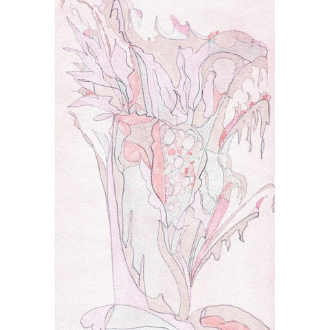 Pink Abstract II Gold Ornate Wood Framed Art Print with Double Matting by Fay, Mela