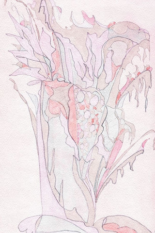 Pink Abstract II Black Ornate Wood Framed Art Print with Double Matting by Fay, Mela