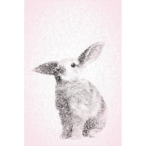 Pink Bunny III White Modern Wood Framed Art Print by Fay, Mela