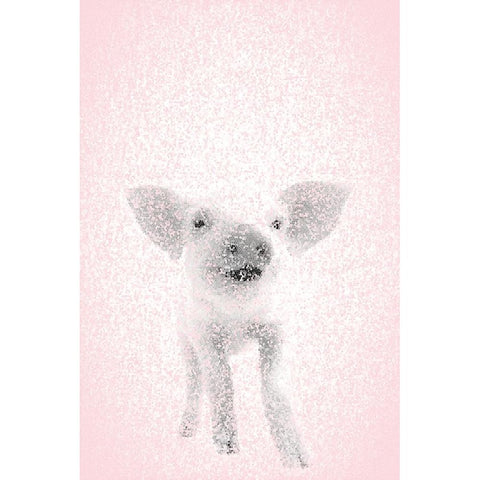 Pink Pig II Gold Ornate Wood Framed Art Print with Double Matting by Fay, Mela