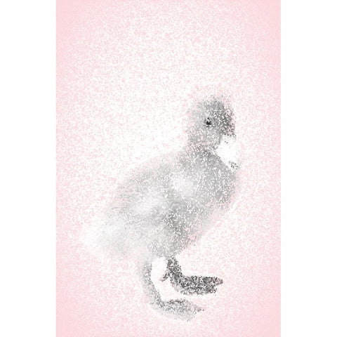 Pink Duckling I White Modern Wood Framed Art Print by Fay, Mela