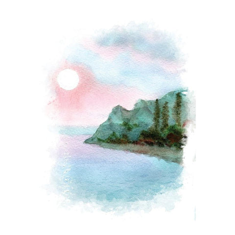 Sailboat Landscape II Black Modern Wood Framed Art Print by Fay, Mela