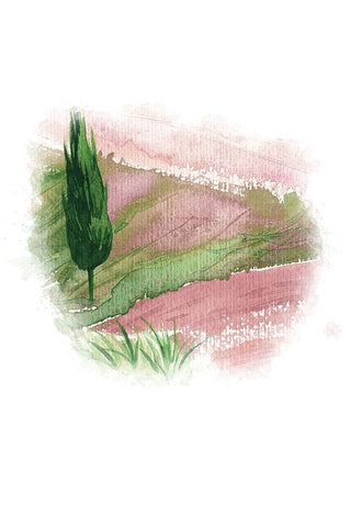 Landscape I White Modern Wood Framed Art Print with Double Matting by Fay, Mela