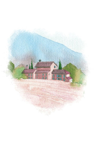 Landscape II White Modern Wood Framed Art Print with Double Matting by Fay, Mela