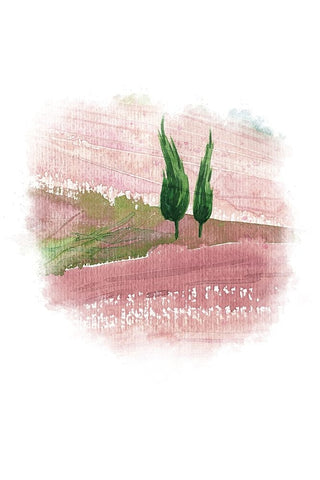 Landscape III White Modern Wood Framed Art Print with Double Matting by Fay, Mela