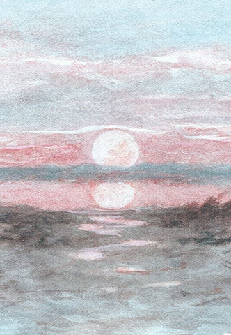 Sunset III Black Ornate Wood Framed Art Print with Double Matting by Fay, Mela