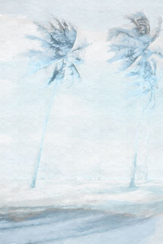 Blue Coastal I White Modern Wood Framed Art Print with Double Matting by Fay, Mela
