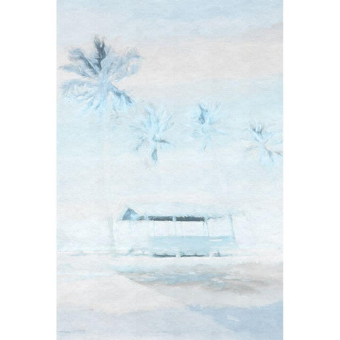 Blue Coastal II Black Modern Wood Framed Art Print with Double Matting by Fay, Mela