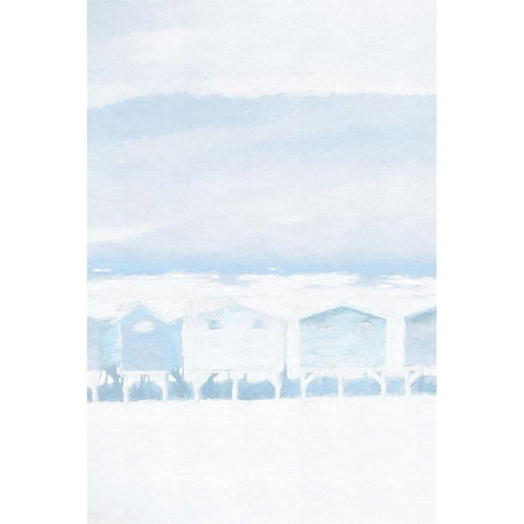 Coastal Shacks I Black Modern Wood Framed Art Print with Double Matting by Fay, Mela
