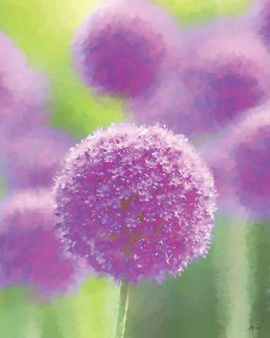 Purple III Black Ornate Wood Framed Art Print with Double Matting by Fay, Mela