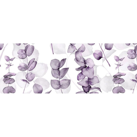 Eucalyptus Lavender Black Modern Wood Framed Art Print by Fay, Mela