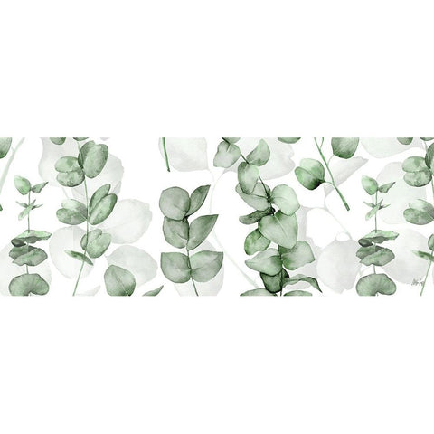 Eucalyptus Green Black Modern Wood Framed Art Print with Double Matting by Fay, Mela