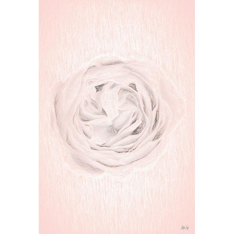 Powder Rose Black Modern Wood Framed Art Print with Double Matting by Fay, Mela