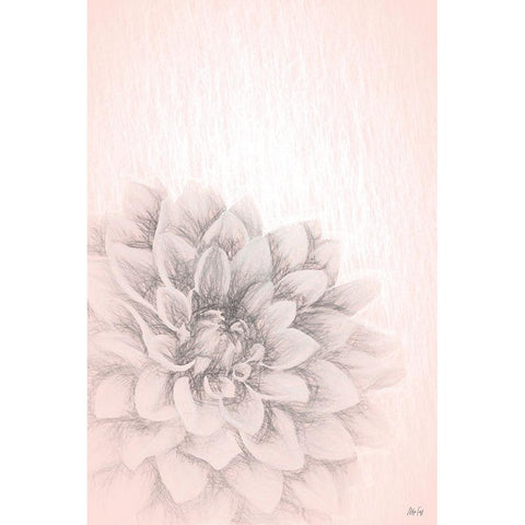 Blue Chrysanthemum Gold Ornate Wood Framed Art Print with Double Matting by Fay, Mela