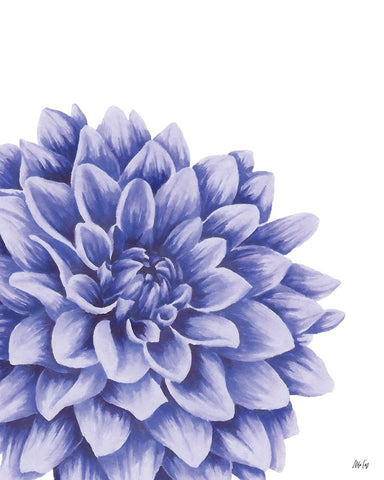 Blue Chrysanthemum II Black Ornate Wood Framed Art Print with Double Matting by Fay, Mela