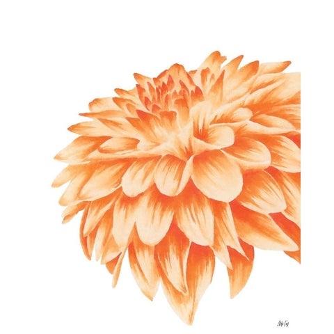Orange Chrysanthemum Gold Ornate Wood Framed Art Print with Double Matting by Fay, Mela