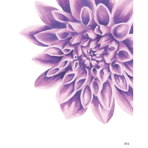 Purple Chrysanthemum White Modern Wood Framed Art Print by Fay, Mela