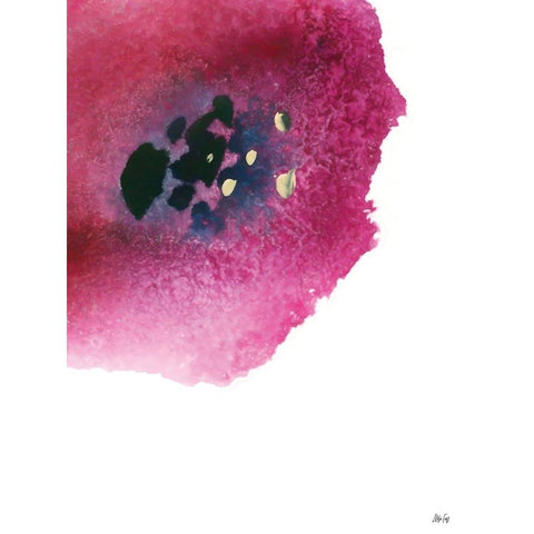 Poppy Painting Black Modern Wood Framed Art Print with Double Matting by Fay, Mela