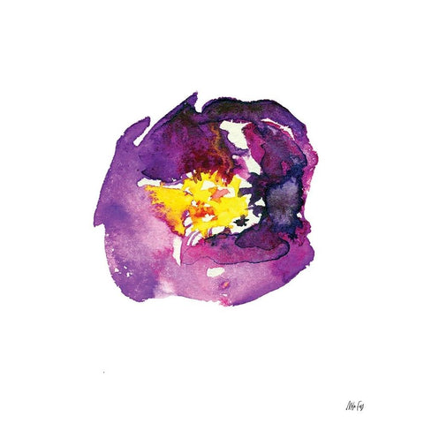 Purple Flower I Black Modern Wood Framed Art Print by Fay, Mela