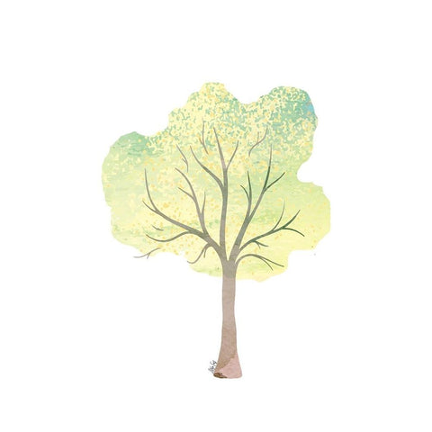 Green Tree IV Black Modern Wood Framed Art Print by Fay, Mela