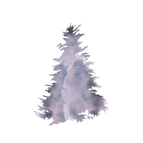 Purple Tree I Black Modern Wood Framed Art Print by Fay, Mela