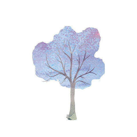 Purple Tree IV Black Modern Wood Framed Art Print by Fay, Mela