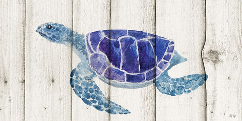 Turtle White Modern Wood Framed Art Print with Double Matting by Fay, Mela