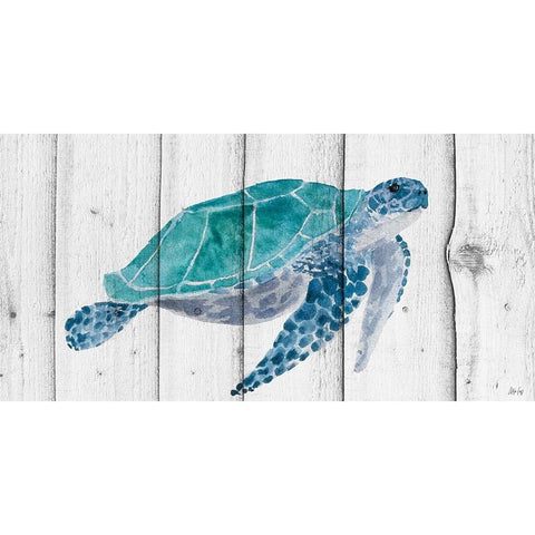 Turtle II White Modern Wood Framed Art Print by Fay, Mela